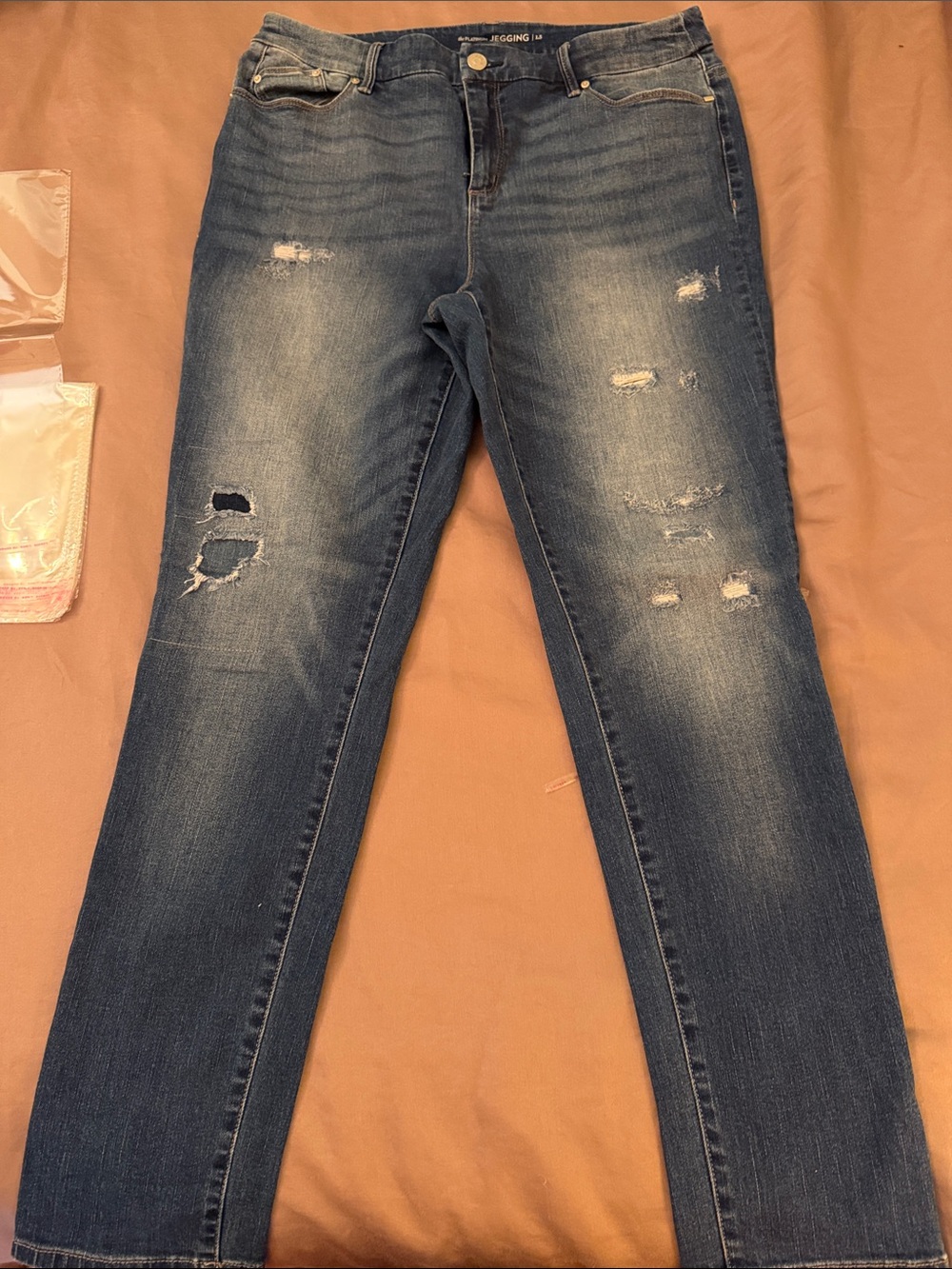 Chico's Distressed Dark Blue Jeggings